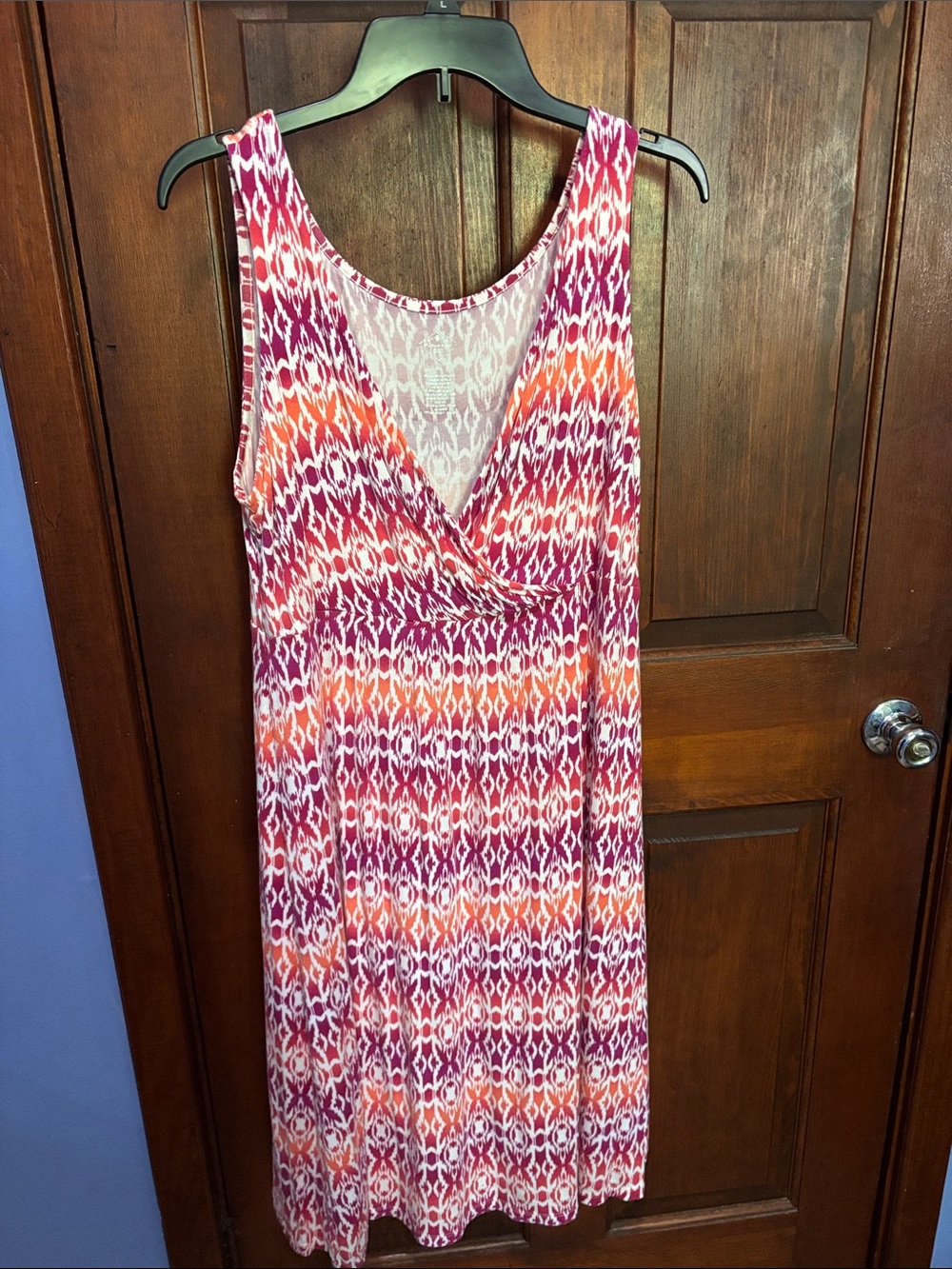 St. John's Bay Pink, Orange & White Sleeveless Patterned Dress